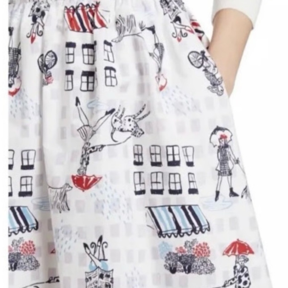 ModCloth Dog Umbrella Graphic City Skirt Sz M - Picture 4 of 11
